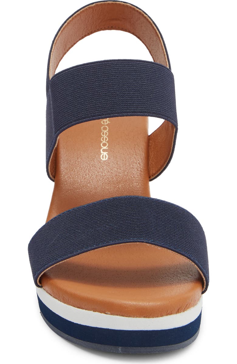 André Assous Nikola Slingback Platform Wedge Sandal, Alternate, color, Navy