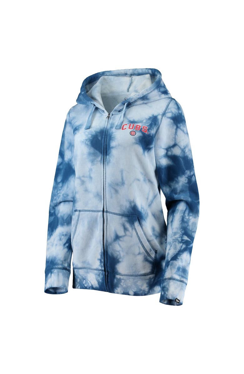 New Era Women's New Era Royal Chicago Cubs Tie-Dye Full-Zip Hoodie, Alternate, color, Royal