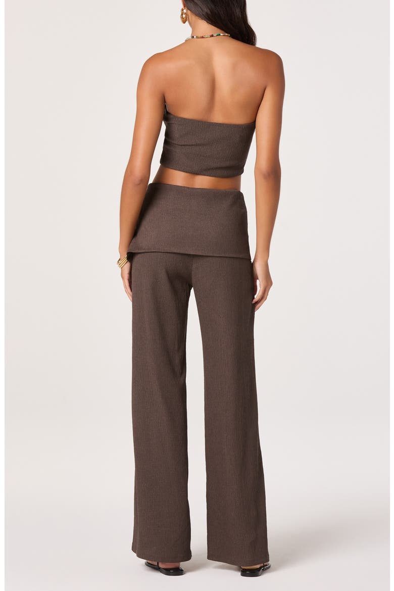 Anoka Smocked Strapless Crop Top, Alternate, color, TRUFFLE