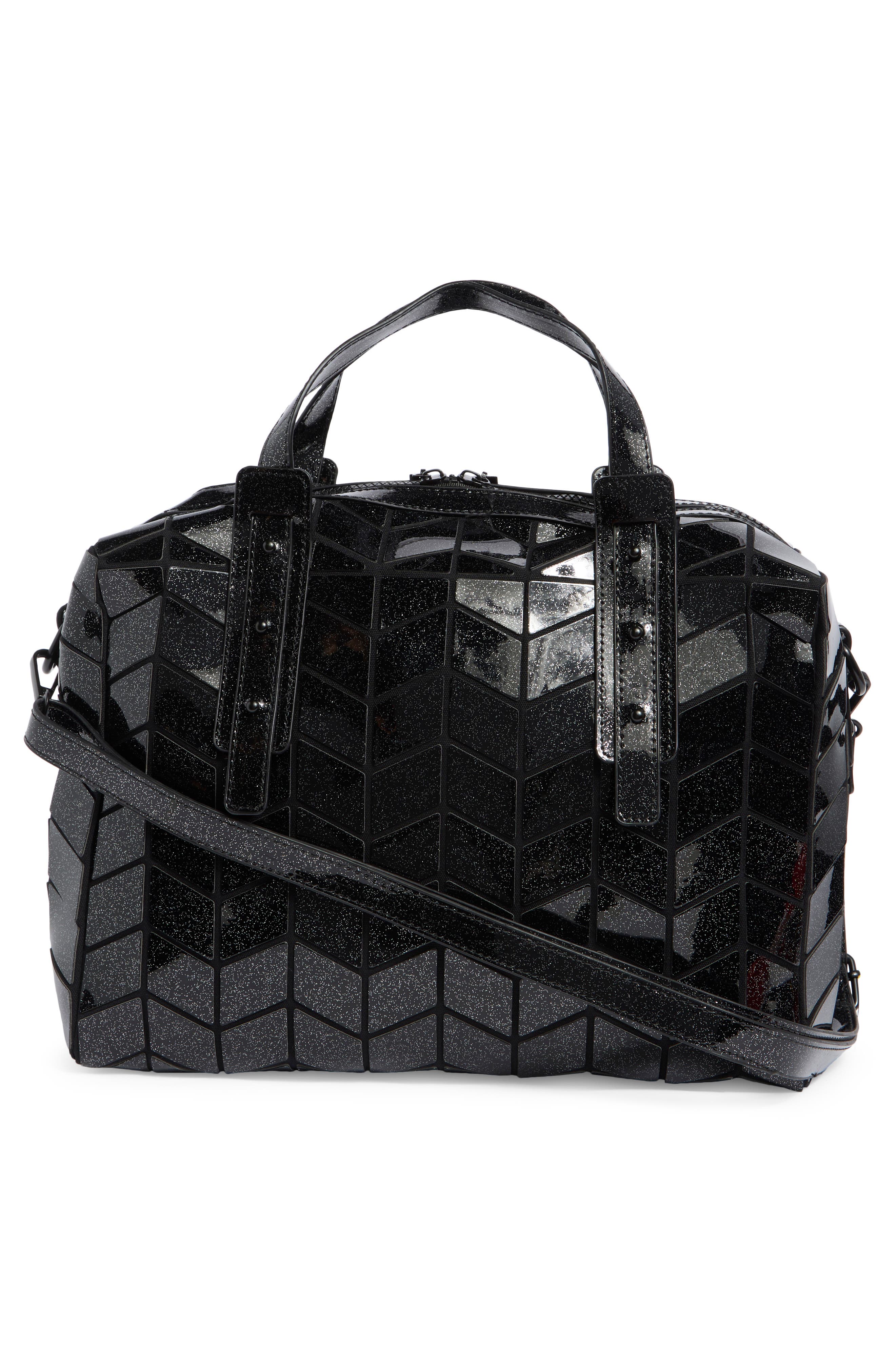 PATRIZIA LUCA Glitter Top Handle Bag, Alternate, color, Black Glitter