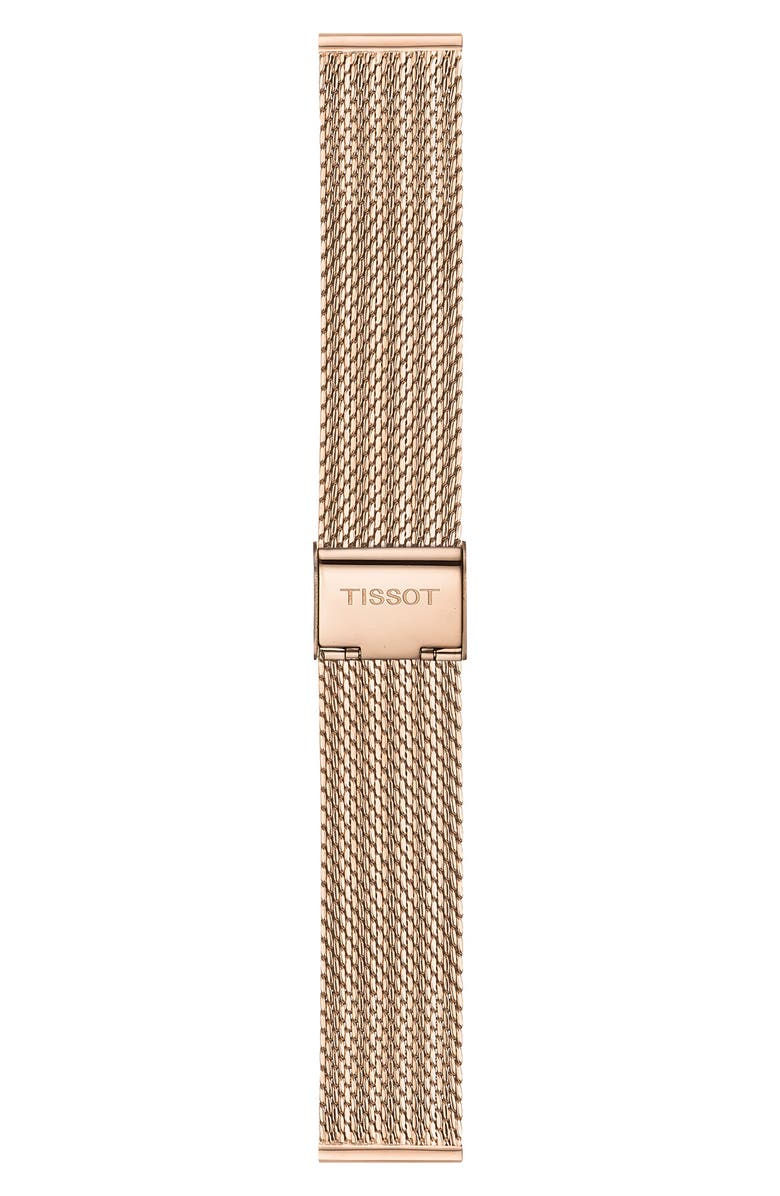 Tissot PR 100 Sport Chic Chronograph Mesh Bracelet Watch, 36mm, Alternate, color, Rose Gold/ Silver/ Rose Gold