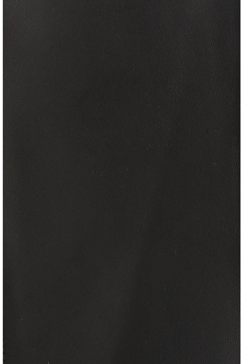 Collarless Leather Jacket, Alternate, color, BLACK