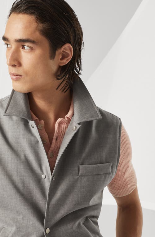 Brunello Cucinelli Vest With Thermore® Padding In Light Grey