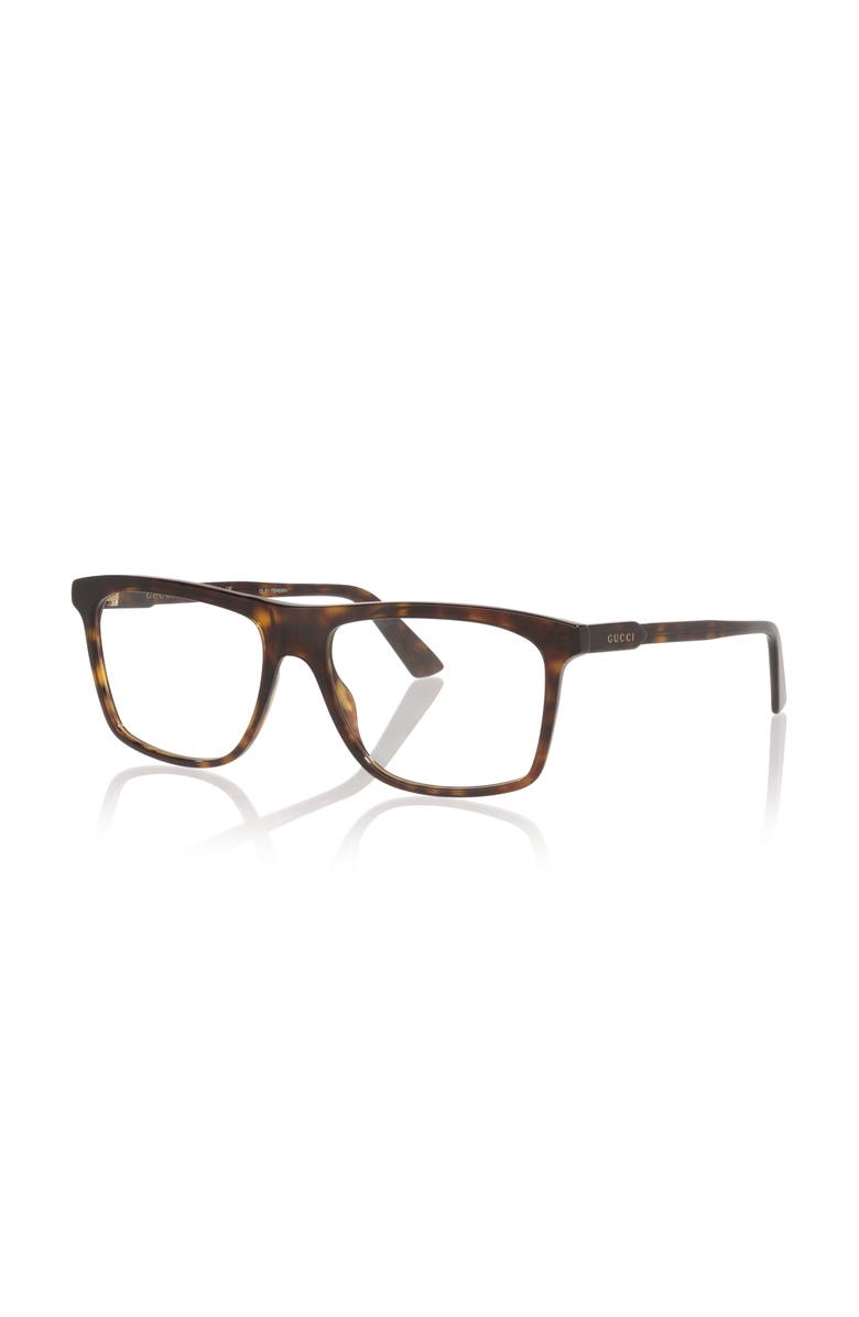 Gucci 58mm Rectangle optical glasses, Main, color, Tortoise