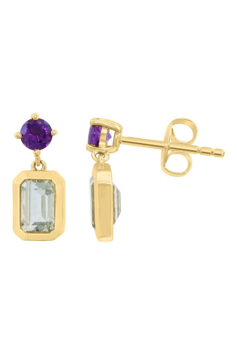 Amethyst & Green Quartz Drop Earrings, Main, color, MULTI