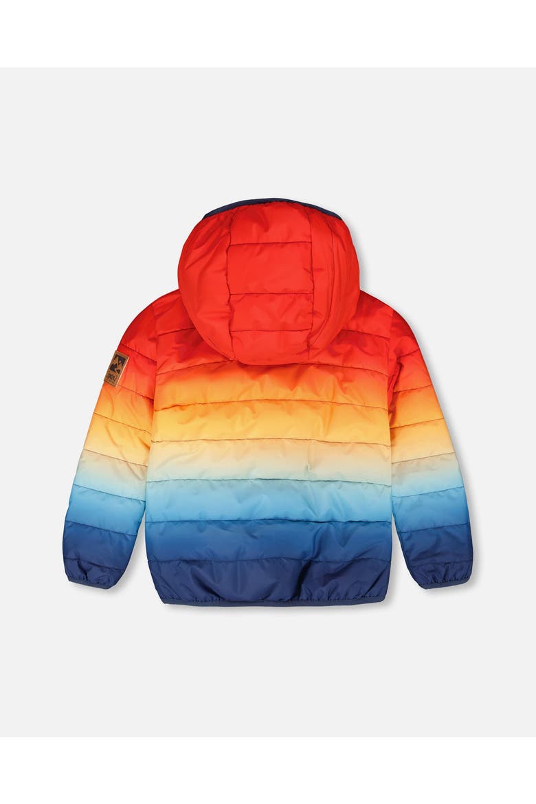 Boy Quilted Mid-Season Gradient Jacket, Alternate, color, Orange and Blue Gradient