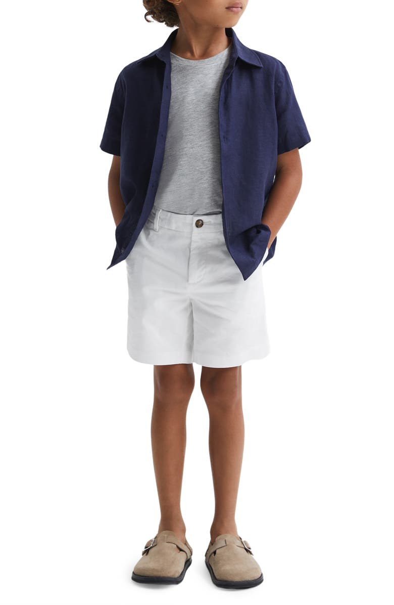 Reiss Kids' Wicket Sr. Cotton Chino Shorts, Alternate, color, White