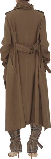 Long Silk Scarf Trench Coat