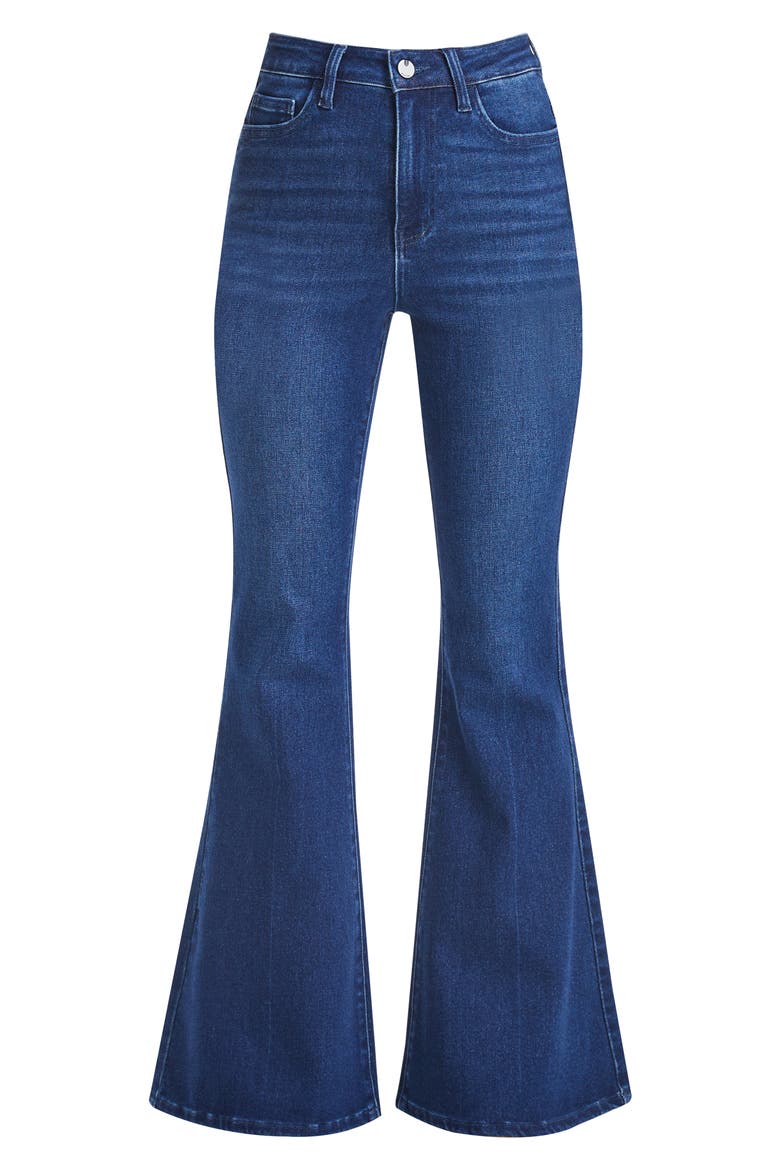 High Waist Flare Jeans, Alternate, color, DARK BLUE