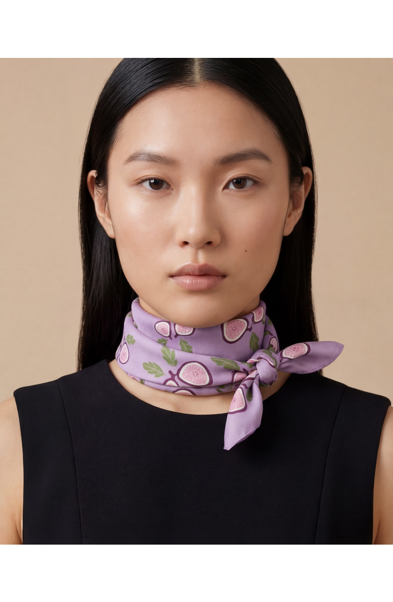 Centinelle Fig Silk Medium Square Scarf, Alternate, color, Purple