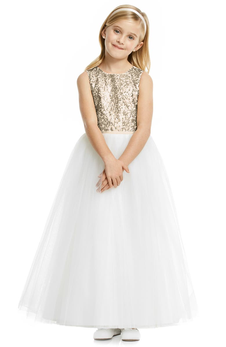 Dessy Collection Flower Girl Dress, Main, color,