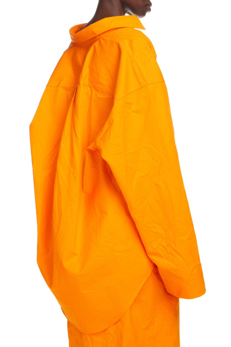 Oversize Cotton Twill Shirt, Alternate, color, ORANGE