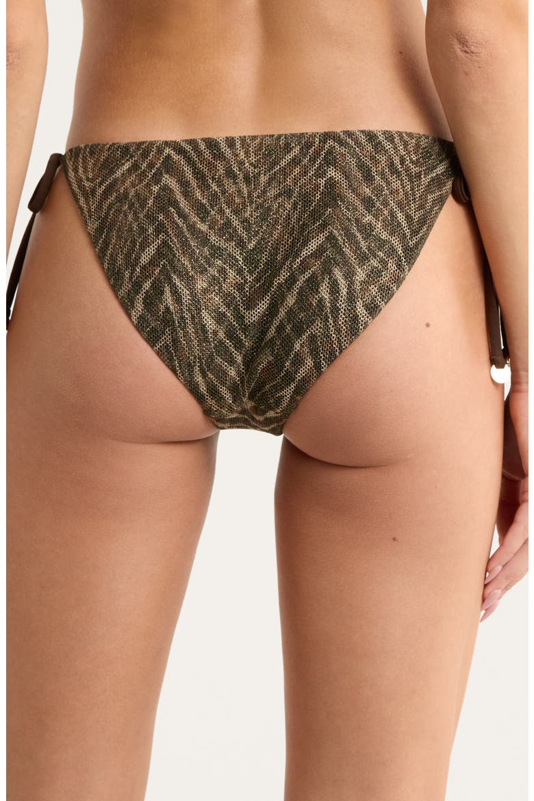 Benni Metallic Print Mesh One-Piece Swimsuit, Alternate, color, BEACH BROWN ZEBRA