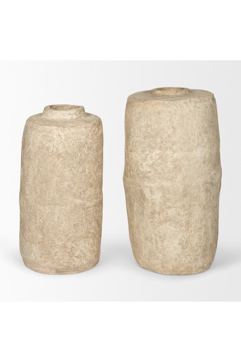 Rama Paper Mache Floor Vase, Alternate, color, Beige