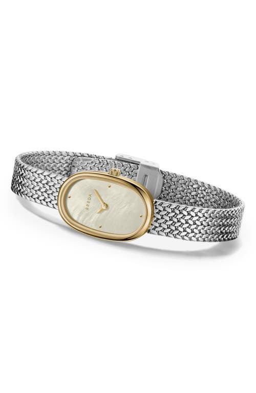 Breda Jane Tethered Mesh Strap Watch, 18mm In Metallic