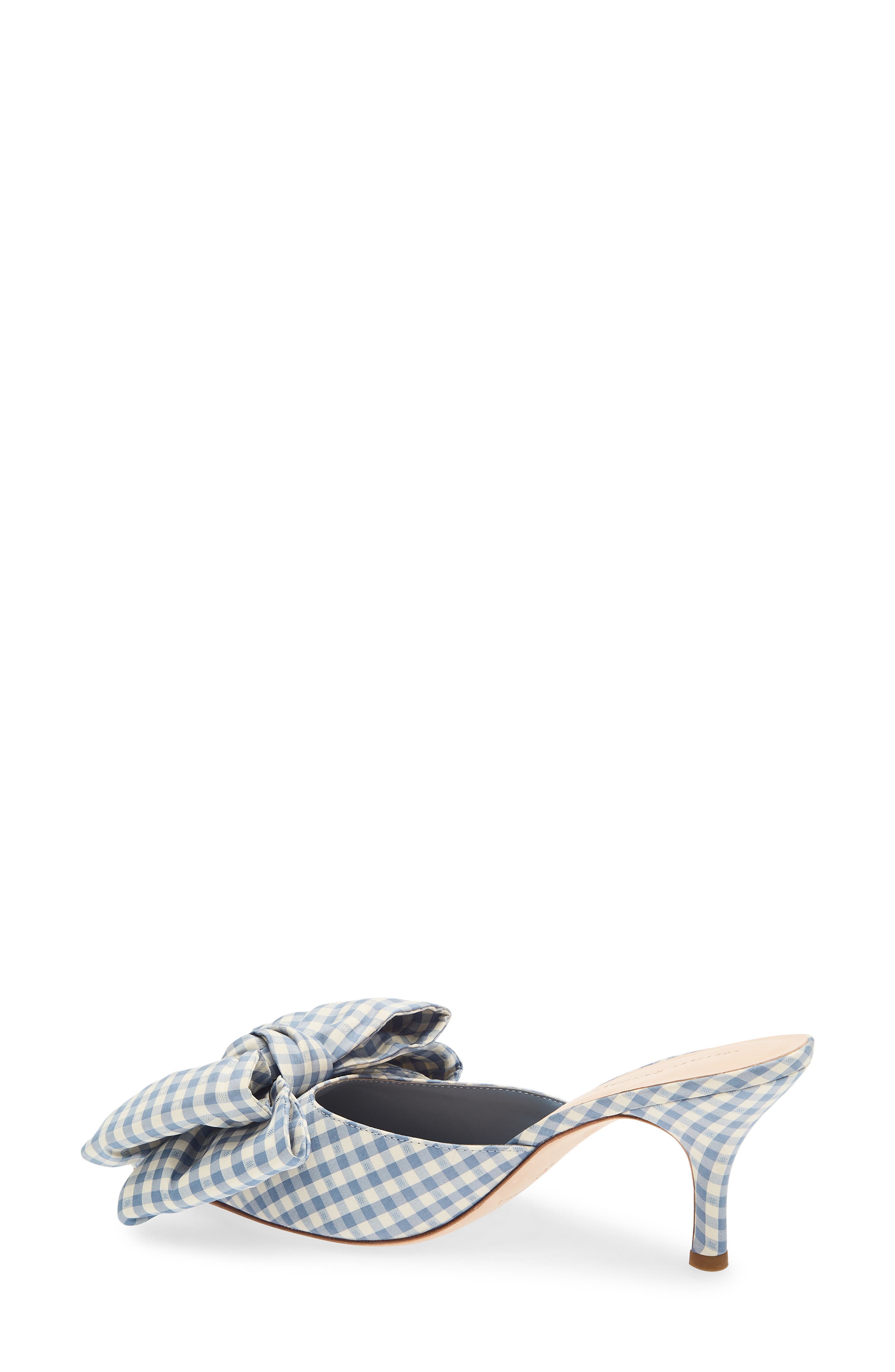 Loeffler Randall Margot Bow Mule, Alternate, color, Blue Gingham