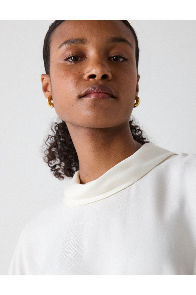 Seam Detail Funnel Neck Blouse, Alternate, color, Ivory