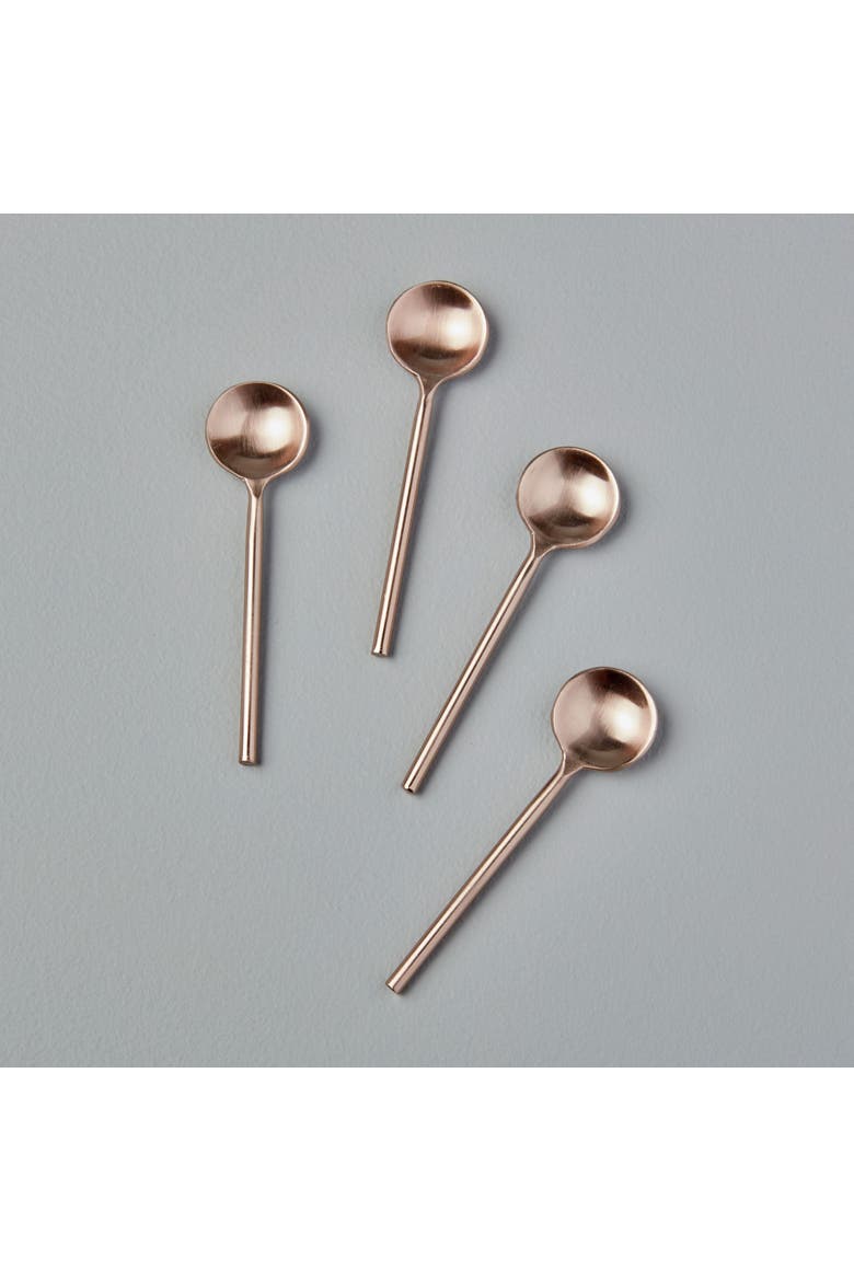 Thin Mini Spoons - Set of 4, Alternate, color, Rose