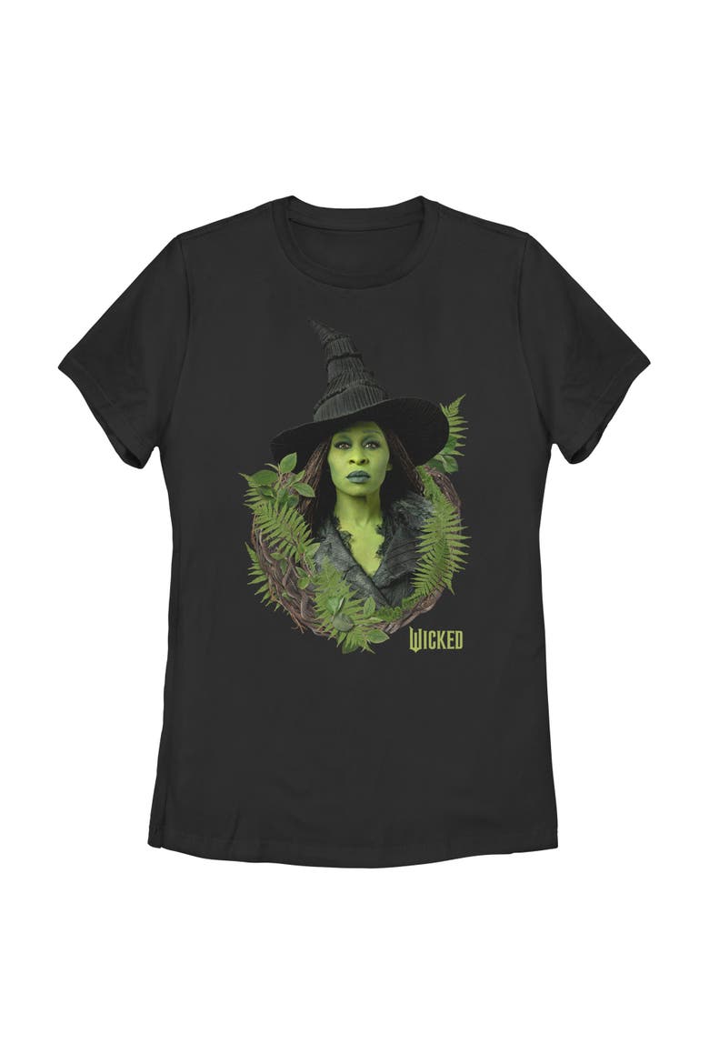 Women's Wicked For Good Elphaba Forest Portrait  Graphic T-Shirt, Main, color, Black