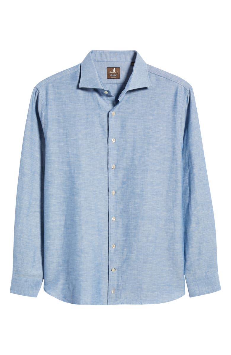johnnie-O Koda Cotton & Linen Button-Up Shirt, Alternate, color, 