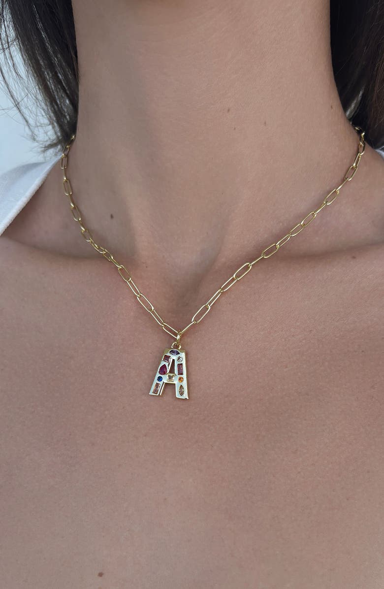Adornia Initial Pendant Necklace, Alternate, color, Gold-A