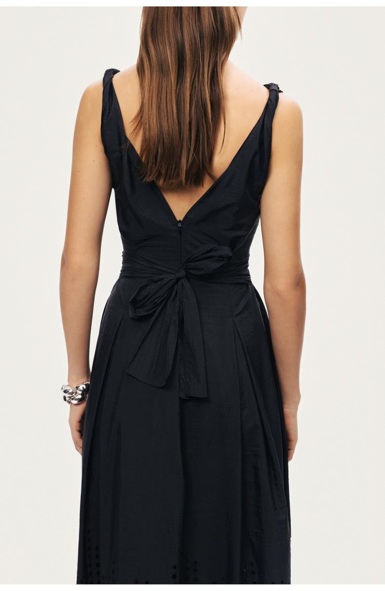 Nocturne Sleeveless Embroidered Midi Dress, Alternate, color, Black