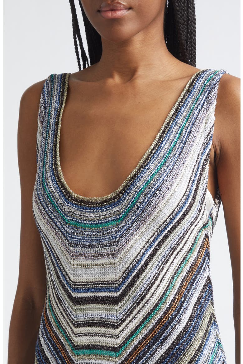 Metallic Chevron Stripe Sweater Dress, Alternate, color, SMSO4-MULTICOLOR COLD TONES