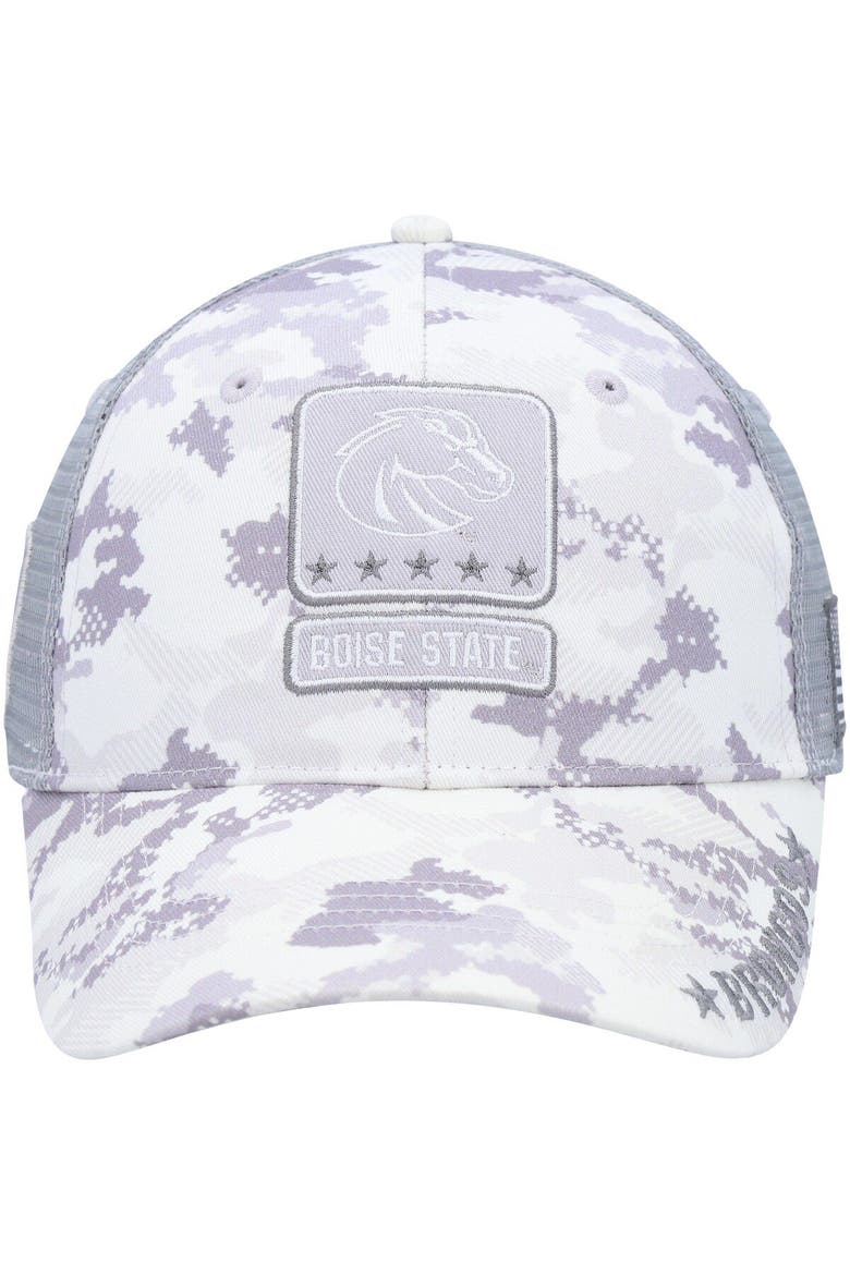 Men's Colosseum Camo Boise State Broncos OHT Military Appreciation 2400 Trucker Snapback Hat, Alternate, color, Camo