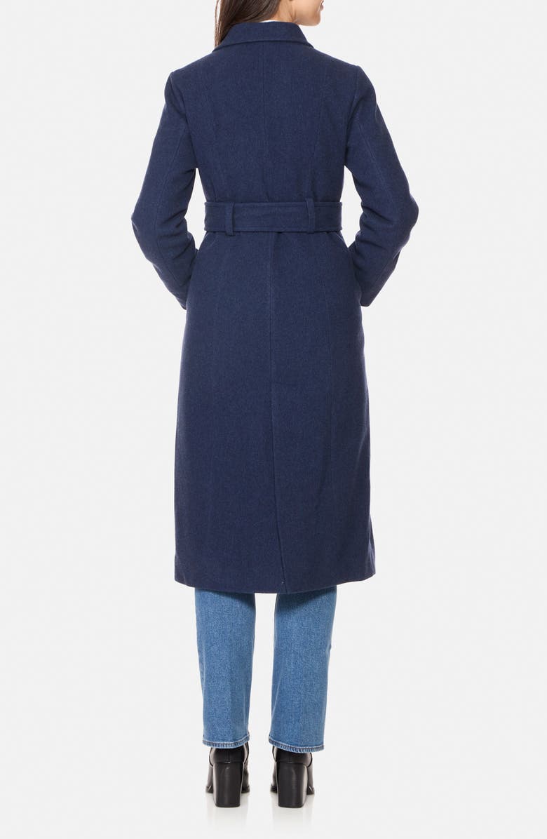 Norwegian Wool Longline City Virgin Wool Blend 752 Fill Power Down Waterproof Coat, Alternate, color, Midblue