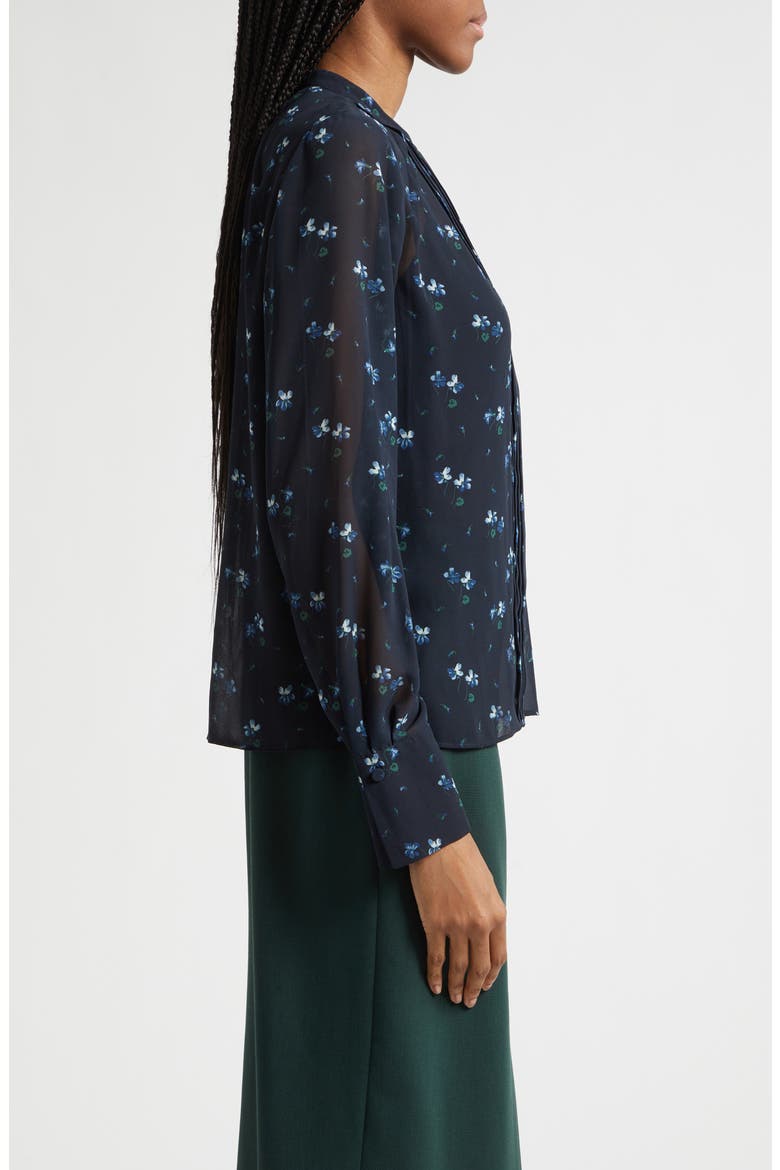 Rennon Floral Pleat Detail Top, Alternate, color, NAVY MULTI