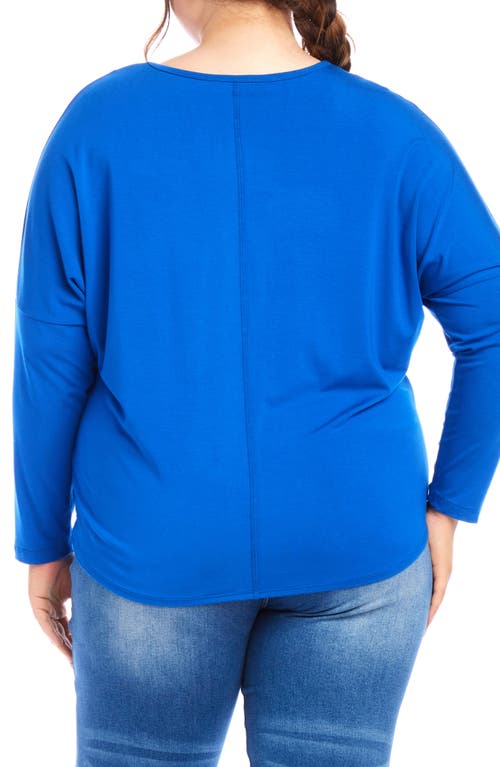 Karen Kane Pick Up Twisted Hem Top In Royal Blue