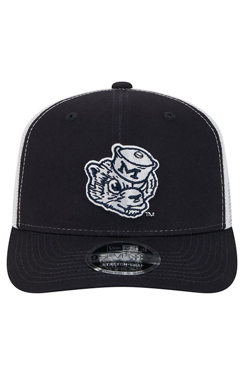 New Era Men's New Era Navy Michigan Wolverines Team 9SEVENTY COOLERA Trucker Adjustable Hat, Alternate, color, Navy