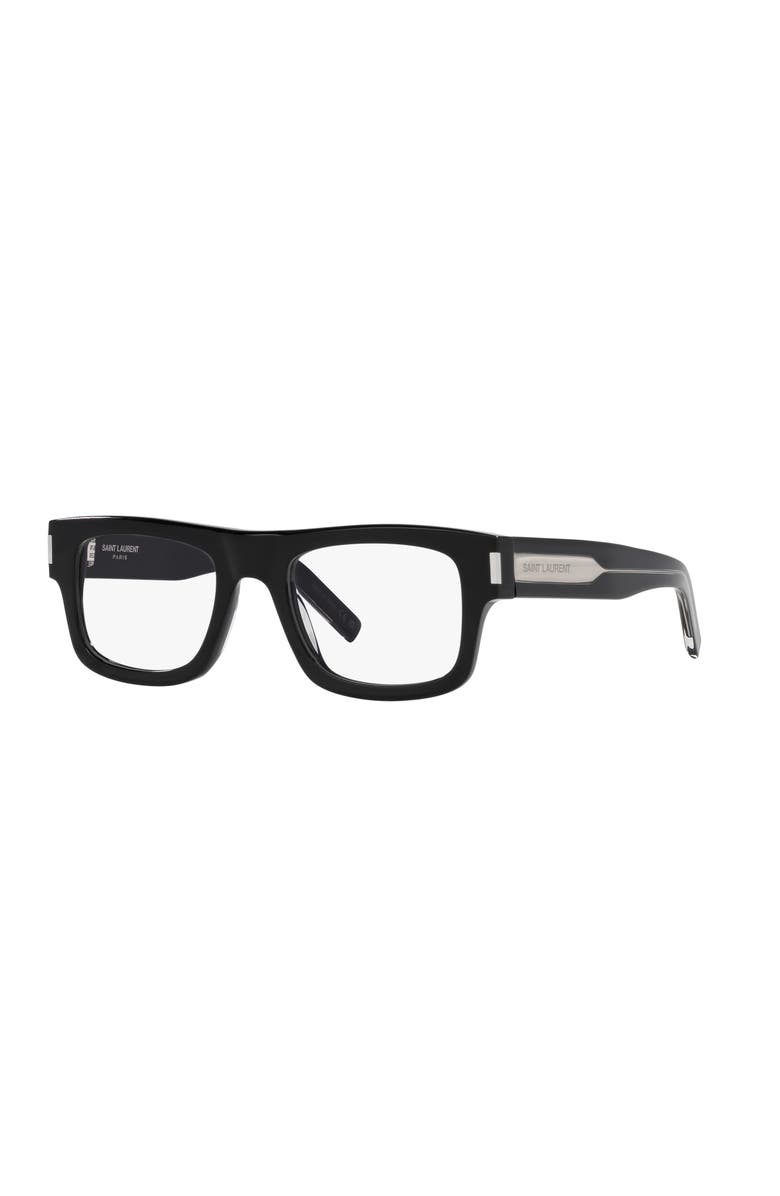 Saint Laurent 54mm Rectangle optical glasses, Main, color, Black