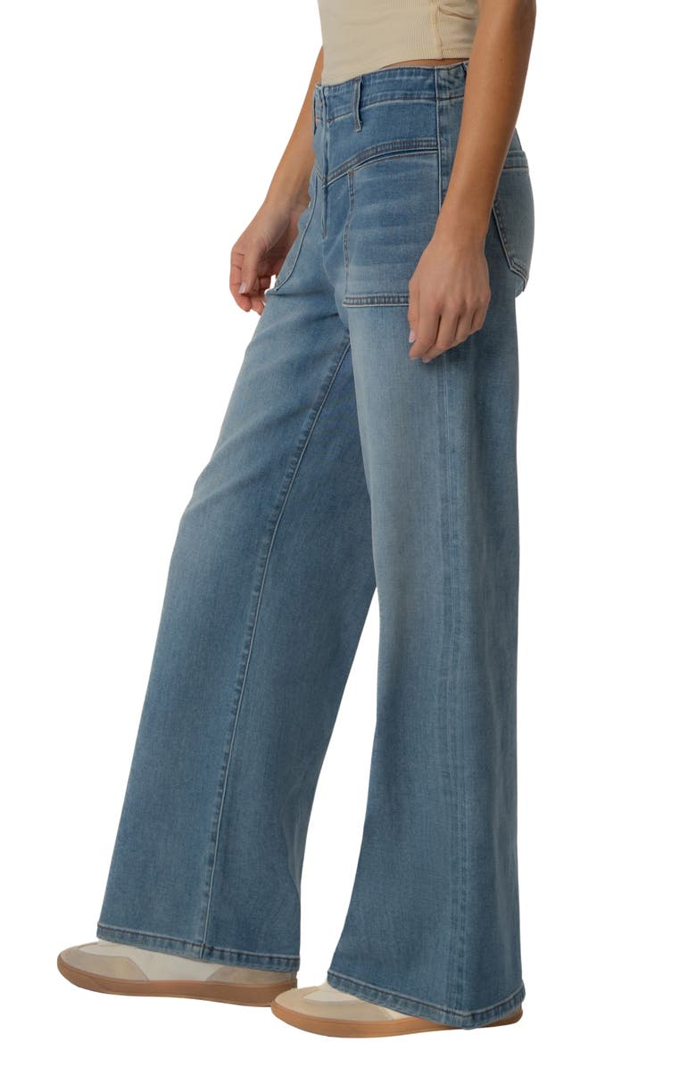 KUT from the Kloth Meg Patch Pocket High Waist Ankle Wide Leg Jeans, Alternate, color, 