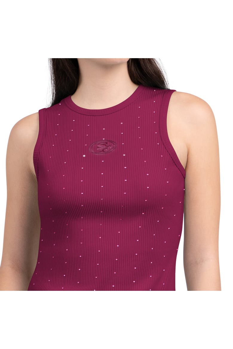 Women's Starter Maroon San Francisco 49ers Rhinestone Sprinkle Ribbed Tank, Alternate, color, Maroon