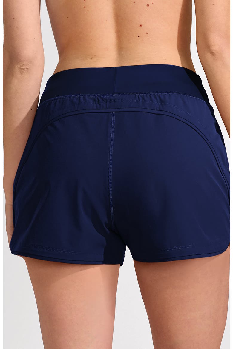3" Quick Dry Elastic Waist Board Shorts Swim Cover-up Shorts with Panty, Alternate, color, Deep Sea Navy