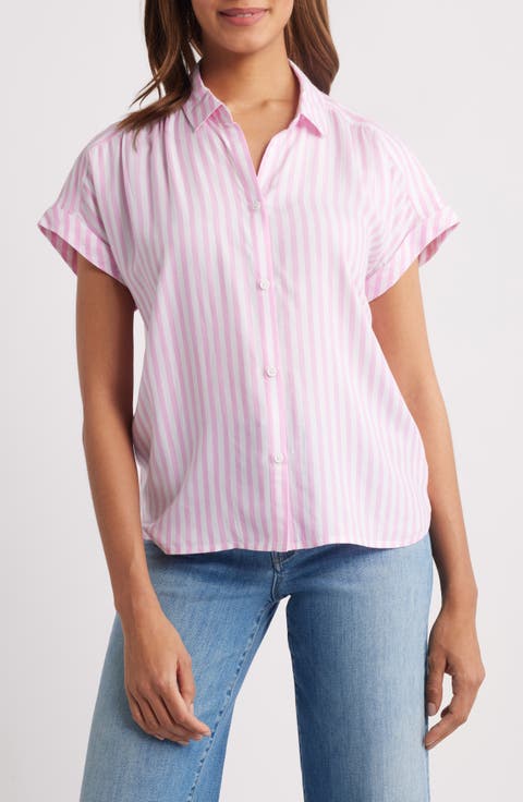 Daria Stripe Short Sleeve Button-Up Shirt