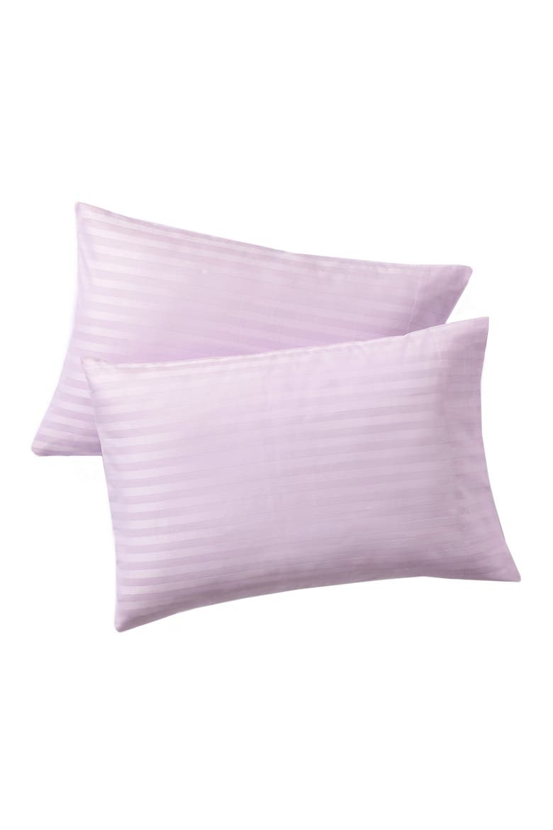 Set of Two Sateen Stripe Pillow Sham, Main, color, LILAC