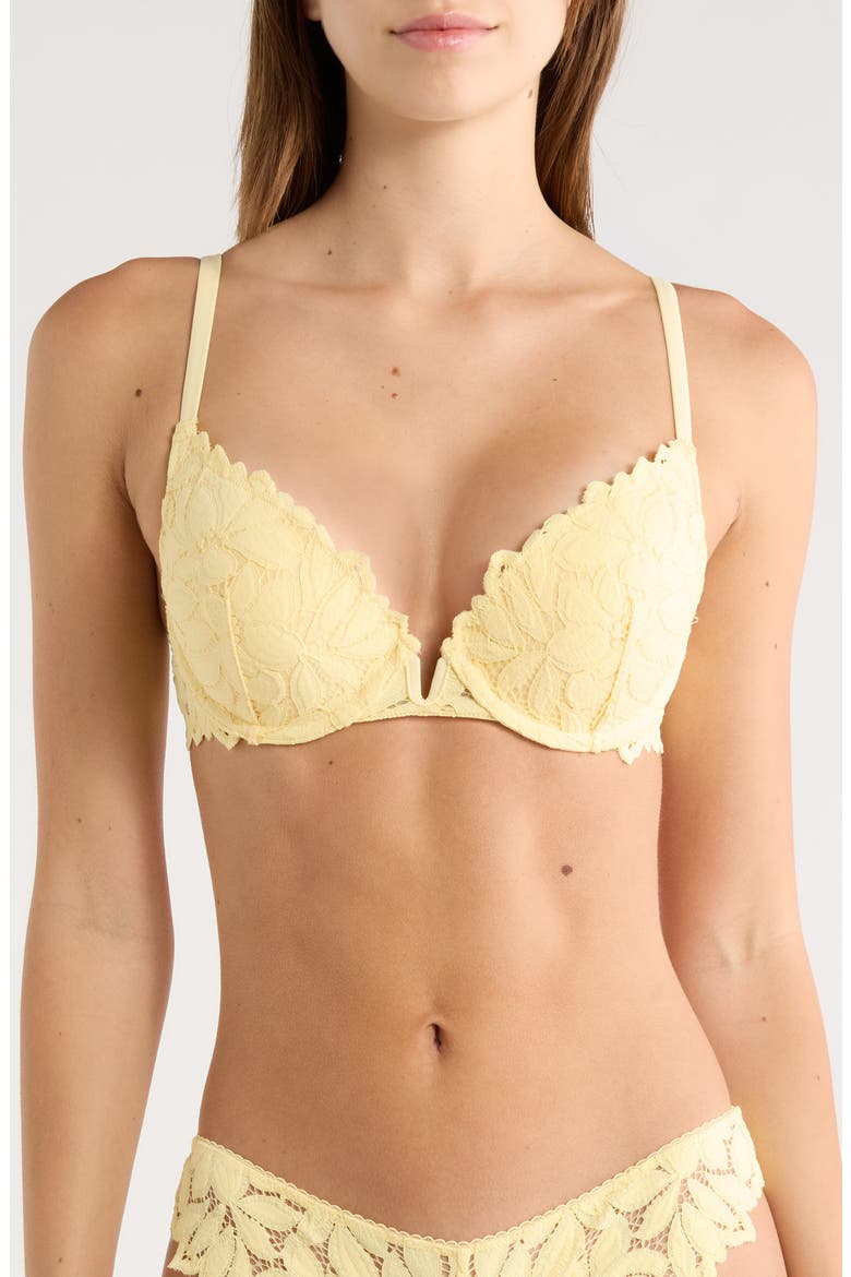 Celeste Floral Lace Push-Up Underwire Bra, Main, color, VANILLA