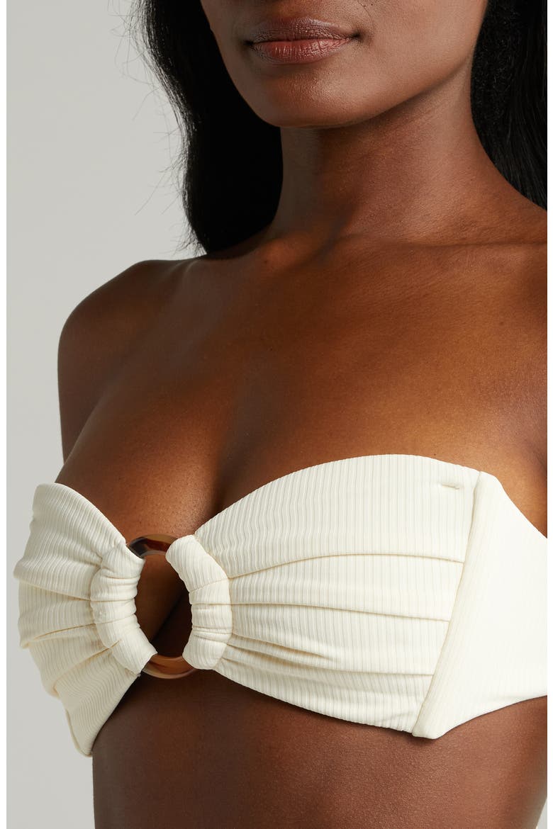 Tori Bandeau Bikini Top, Alternate, color, CREAM RIB