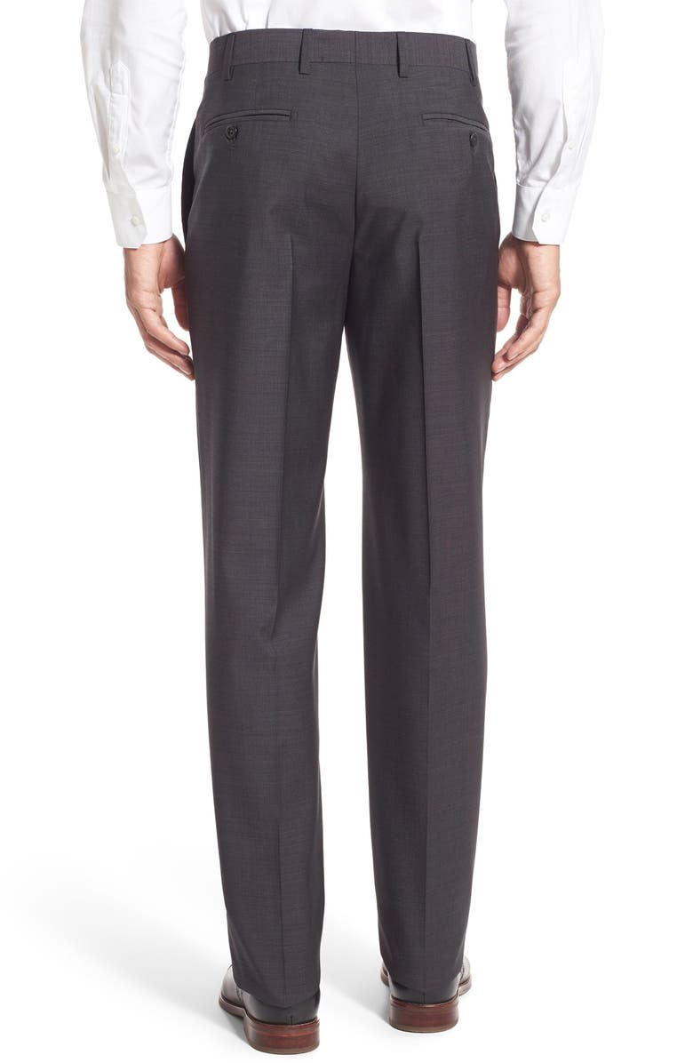 Zanella 'Devon' Flat Front Solid Wool Trousers, Alternate, color, 