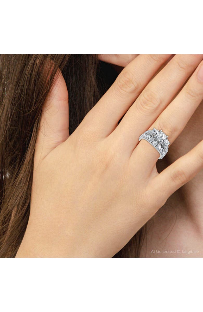 Bliss Diamond 2Ct TW 3-Stone Diamond Engagement Wedding Ring Set 14k Gold or Pt Lab Grown, Alternate, color, 