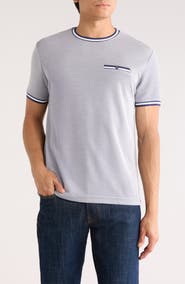 DENIM AND FLOWER Stripe Texture Crewneck T-Shirt