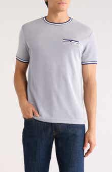 DENIM AND FLOWER Stripe Texture Crewneck T-Shirt