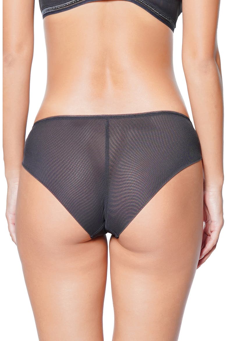 Café Fleur Bikini Briefs, Alternate, color, BLACK