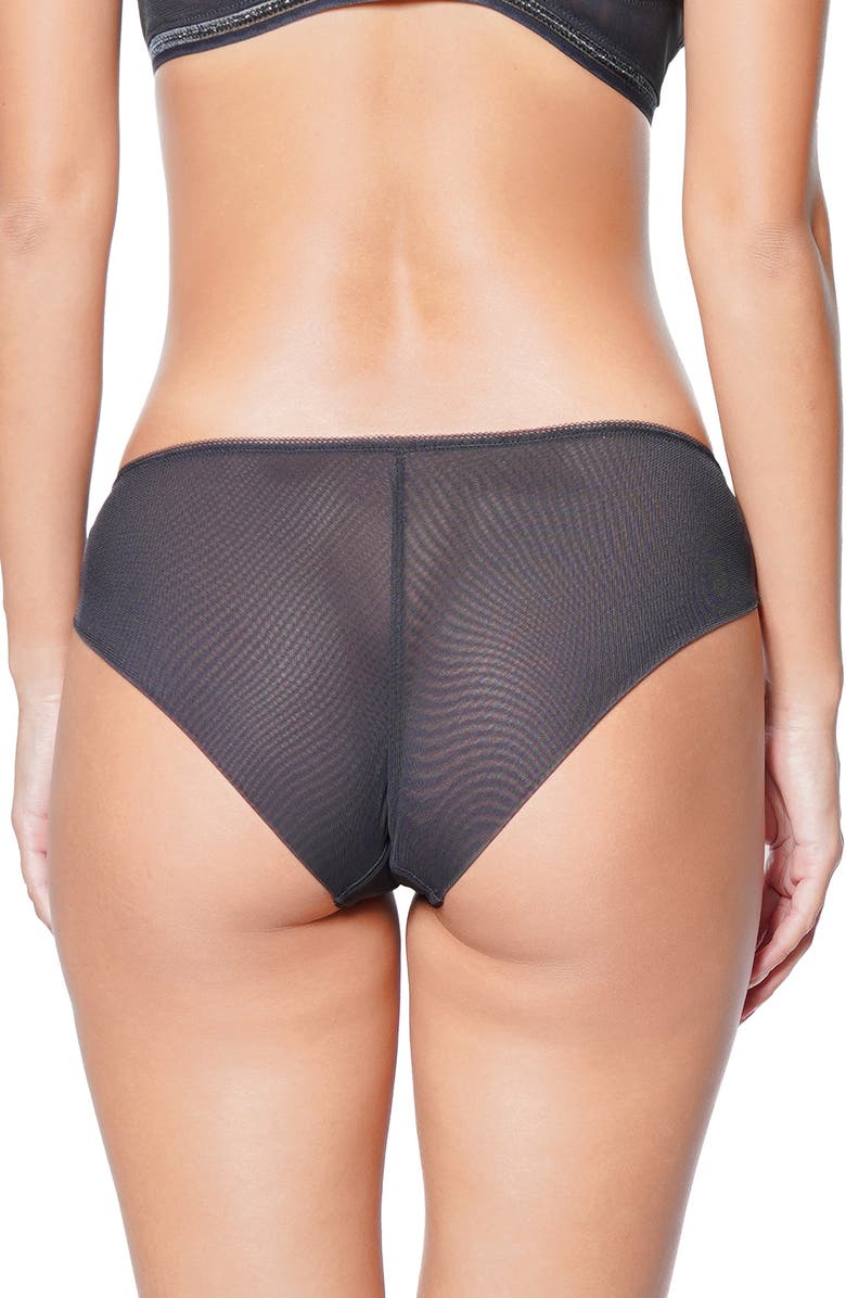 Huit Café Fleur Bikini Briefs, Alternate, color, Black