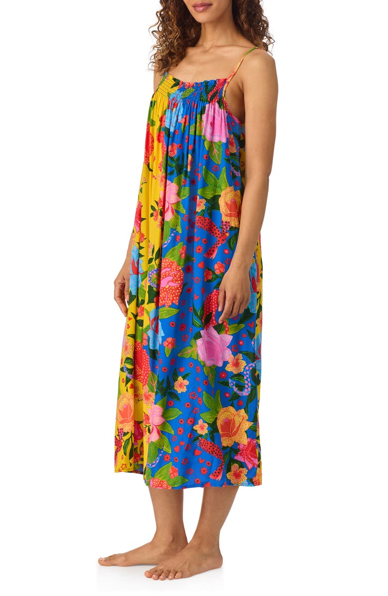 Room Service Pjs Smocked Print Nightgown, Alternate, color,