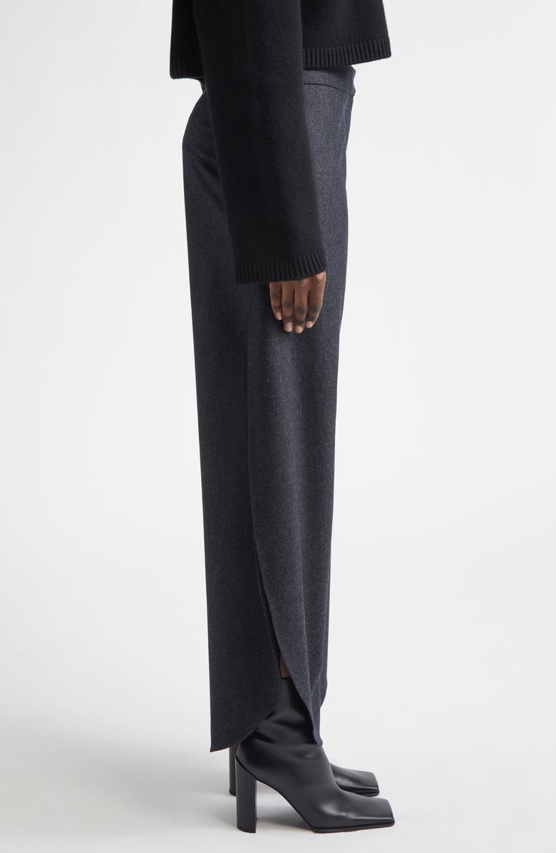 Alaïa Petal Merino Wool Pants, Alternate, color, Anthracite