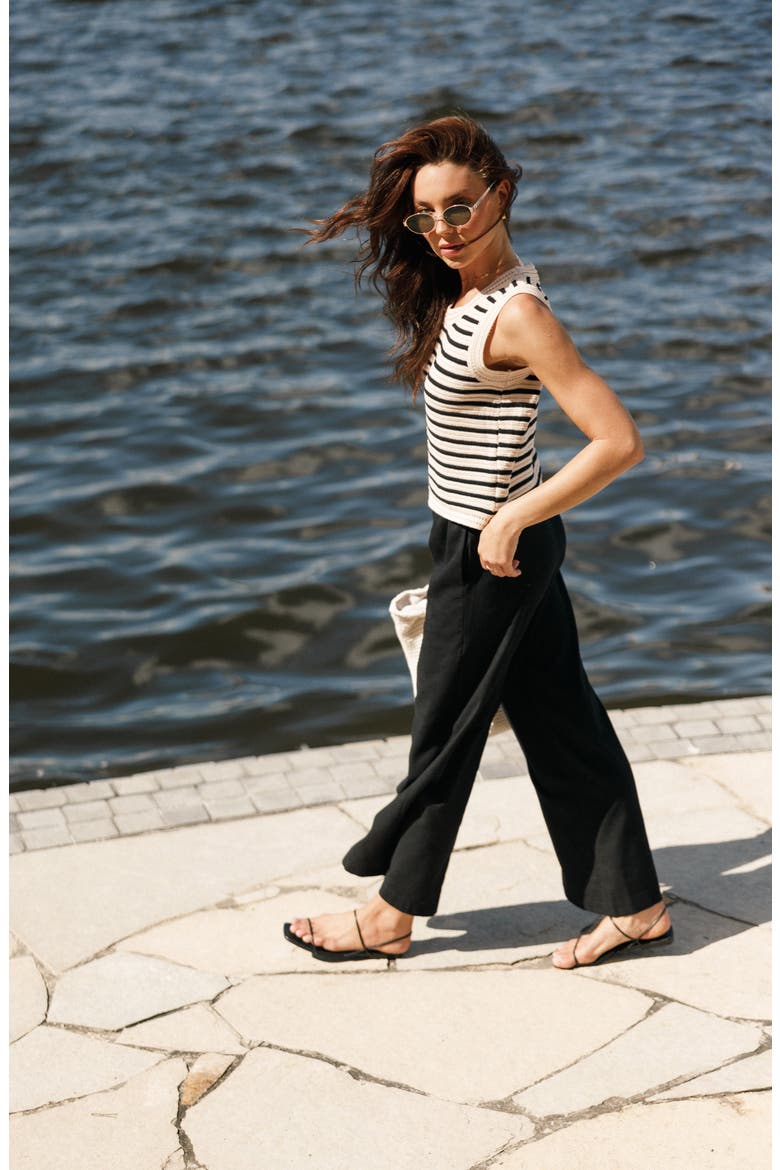 Soraya Wide Leg Pants, Alternate, color, BLACK