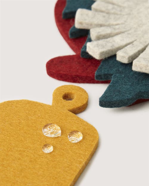 Graf & Lantz Graf Lantz Merino Wool Pumpkin Coaster Multi 4 Pack In Multi